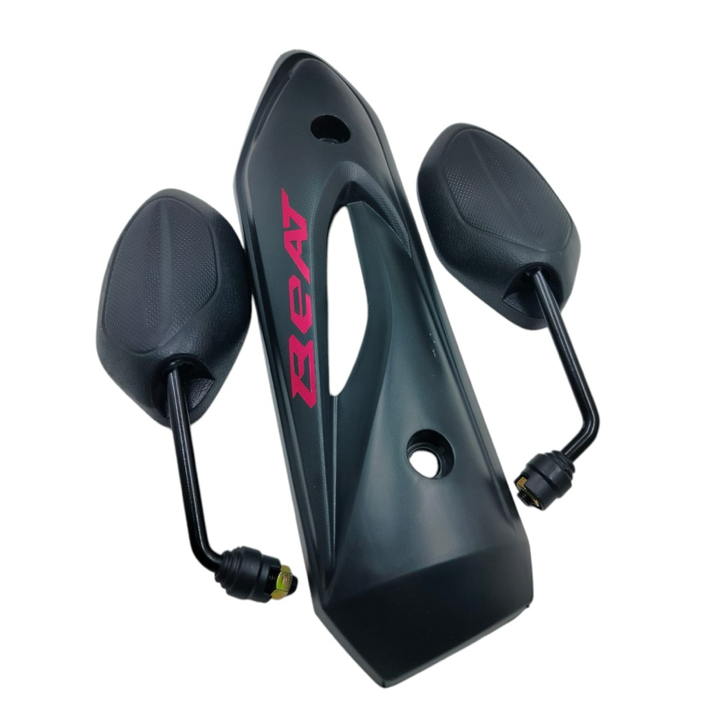 Tutup tameng knalpot beat karbu+spion beat hitam standar ORI plus logo merah beat karbu 2008-2012 Sc