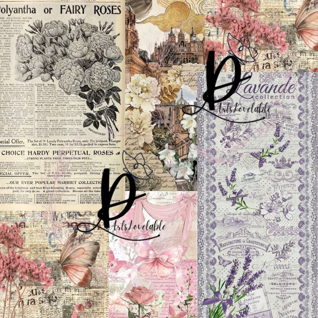 

[D.Artslovelable]10PCS OLDBOOK Paper Journal Decor kertas Buku MOTIF TERBARU