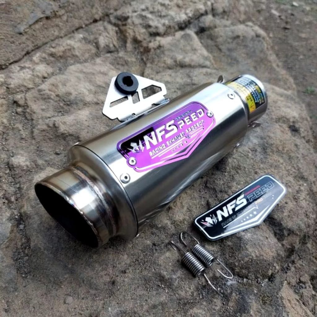 SLINCER KNALPOT EMBLEM BLUE PROLINE 15CM NFSPEED ORIGINAL SARANGAN ½