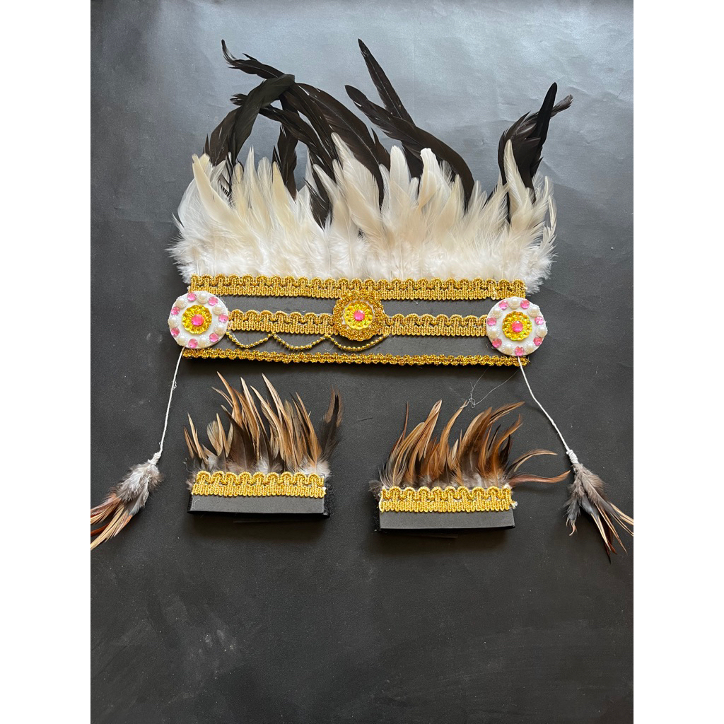 Mahkota Bulu Adat Dayak | Aksesoris Tari Adat Dayak