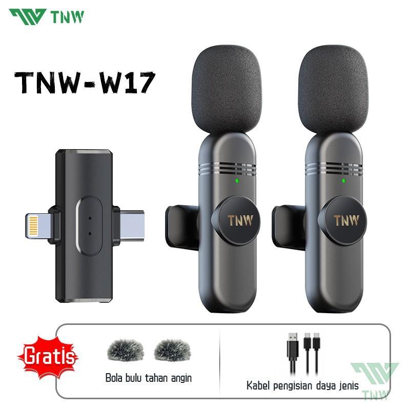 TNW W17 2 In 1 MIC Wireless Iphone Android Microphone Clip On Mic Portable Mikrofon Lavalier HP Tnw 