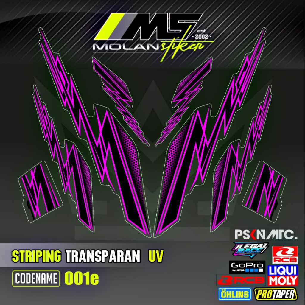Decal Sticker Striping Variasi Transparan Uv Fino 125 2017-2023 Fino Fi 115/110 2014-2016 Yamaha Fin