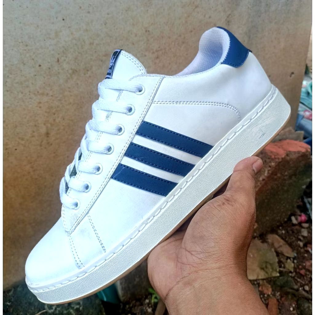 Sepatu Pria Ukuran Jumbo Bigsize 44 45 46 47 48 Sneakers Putih Biru Ukuran Besar