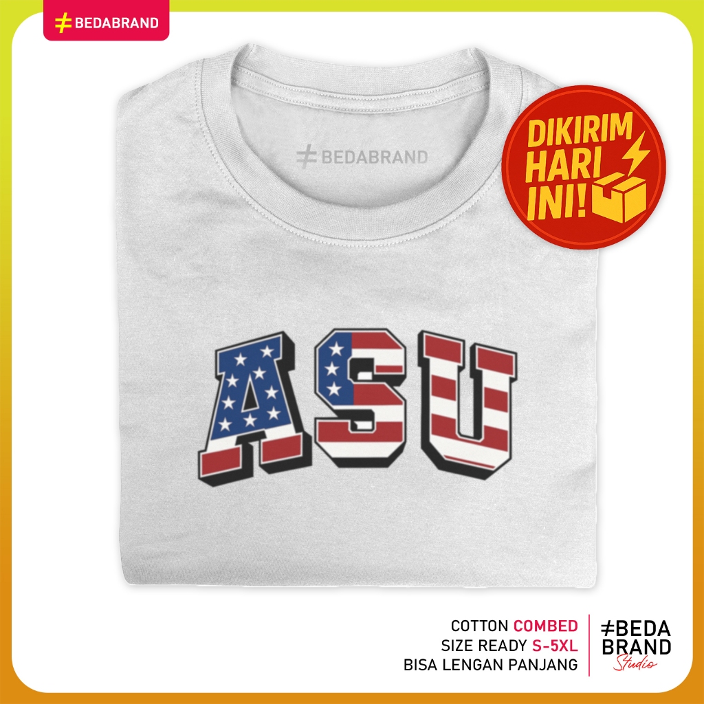 Kaos Parodi Plesetan Logo Unik Lucu - ASU