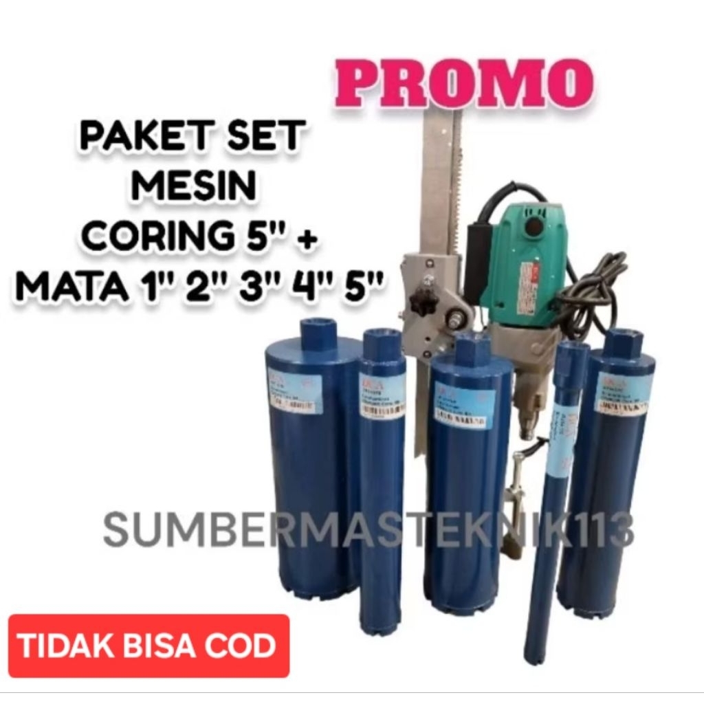 PAKET MESIN CORING 5" DCA + MATA CORING 1" 2" 3" 4" 5" SET MESIN KORING DCA AZZ02-130 MESIN CORING 5