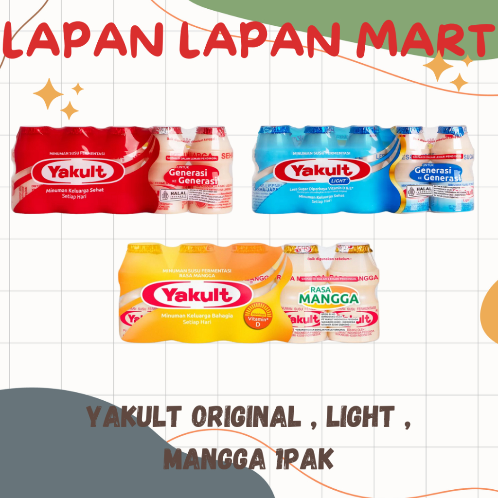 

Yakult Original , Light , Mangga 5's