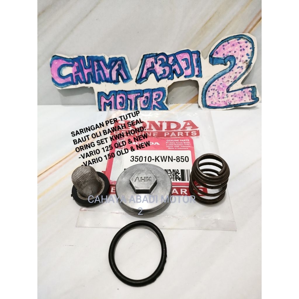 SARINGAN PER TUTUP BAUT OLI BAWAH SEAL ORING SET KWN VARIO 125 OLD 125 NEW VARIO 150 OLD 150 NEW ORI