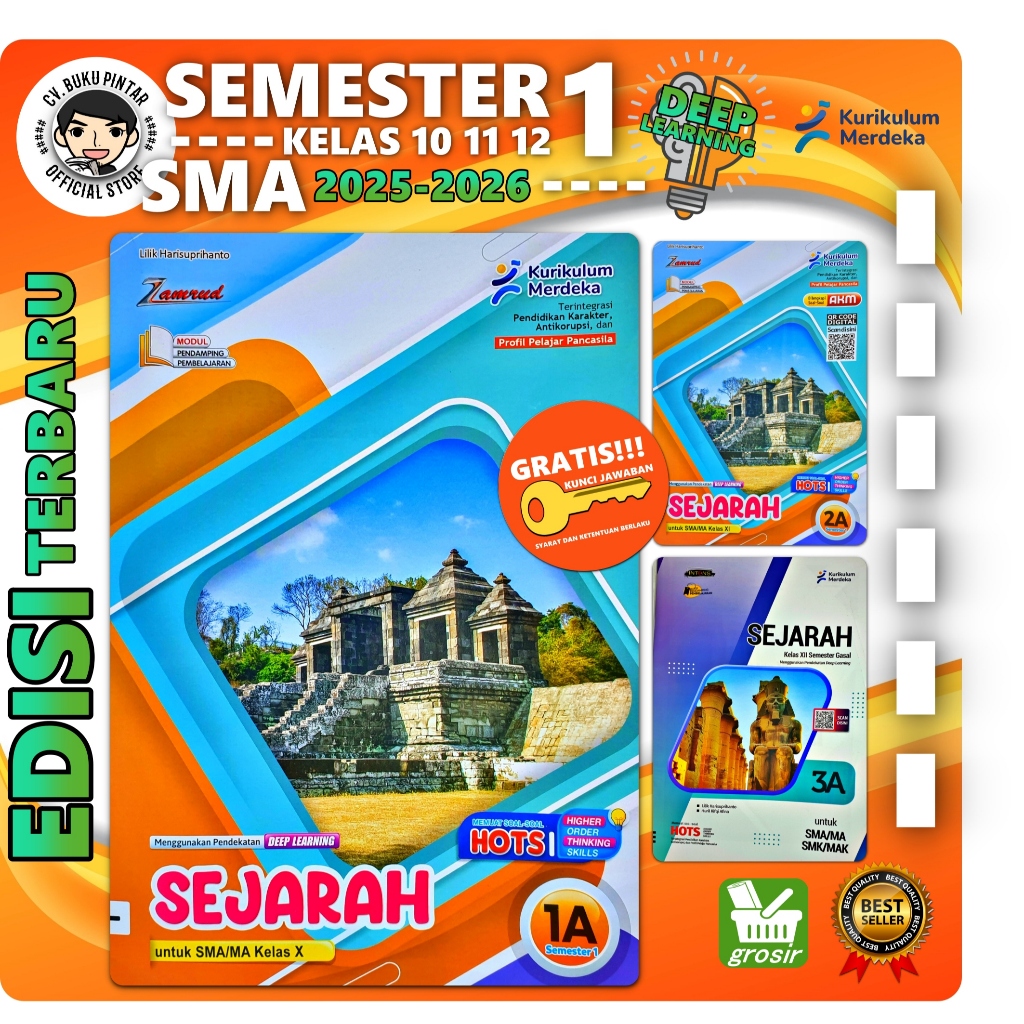 LKS SEJARAH SMA SMK KELAS 10 11 12 SEMESTER 1 2025-2026 Deep Learning KURIKULUM MERDEKA | Zamrud PUT