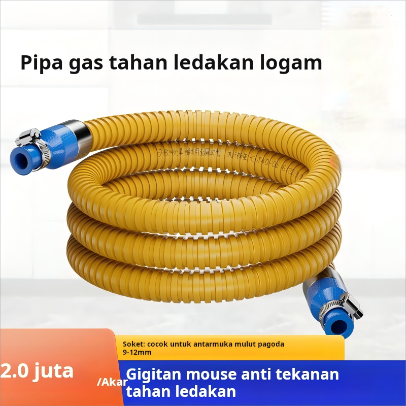 New Pipa gas alam lapis baja rumah tangga pipa gas cair sambungan pipa gas selang kompor logam
