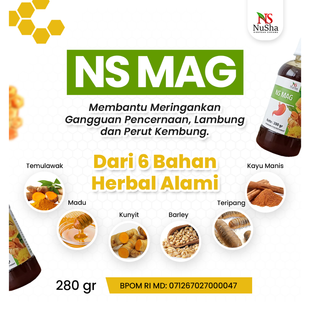 NUSHA - NS MAG Obat Asam Lambung, Gerd, Mag, Saluran Pencernaan - 280 gr