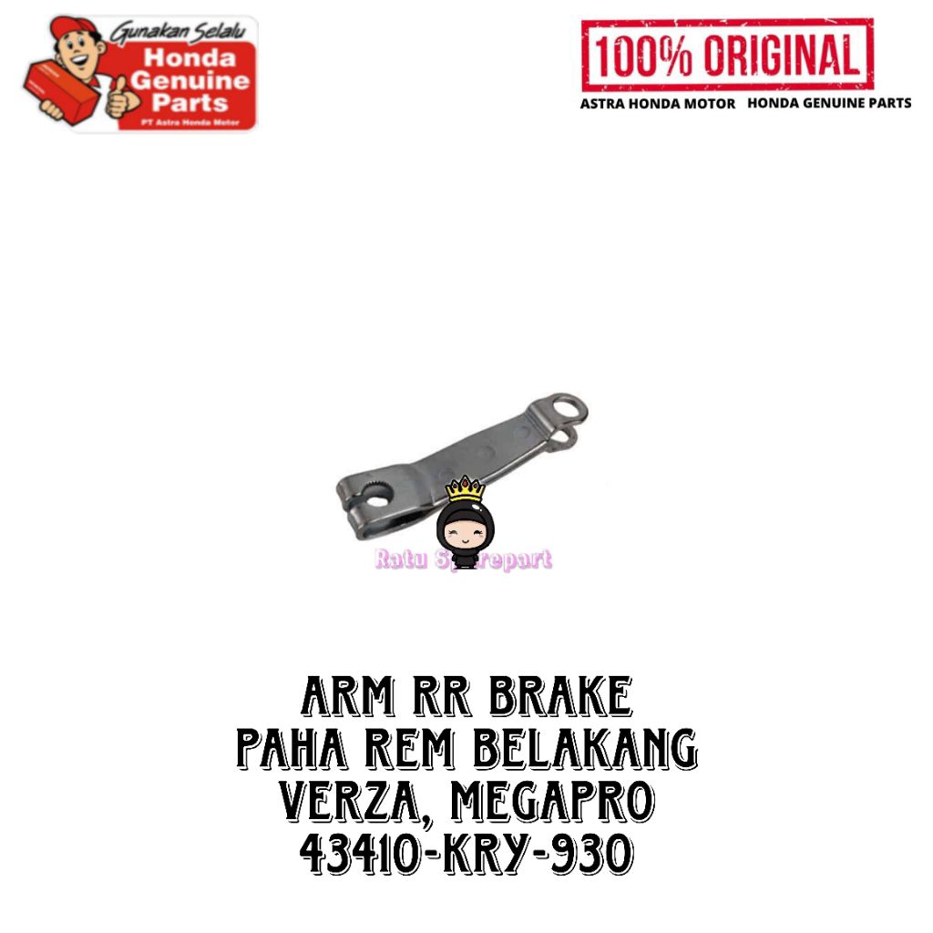Arm Rr Brake Honda Verza Original - 43410KRY930 - Arm Rr Brake Megapro New - Arm Rr Brake CB Verza