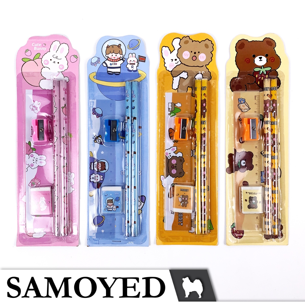

SAMOYED STTS-SQ5116 Set Alat Tulis Anak Karakter / Kartun Lucu / Pensil / Penghapus / Rautan / Penggaris / Stationery / Pencil / Eraser / Sharpener / Ruler Set
