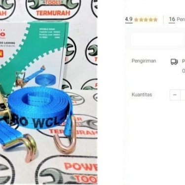 

Webbing Cargo Lashing 2T x 6mtr WCL2T6 WIPRO Tali Pengikat Barang