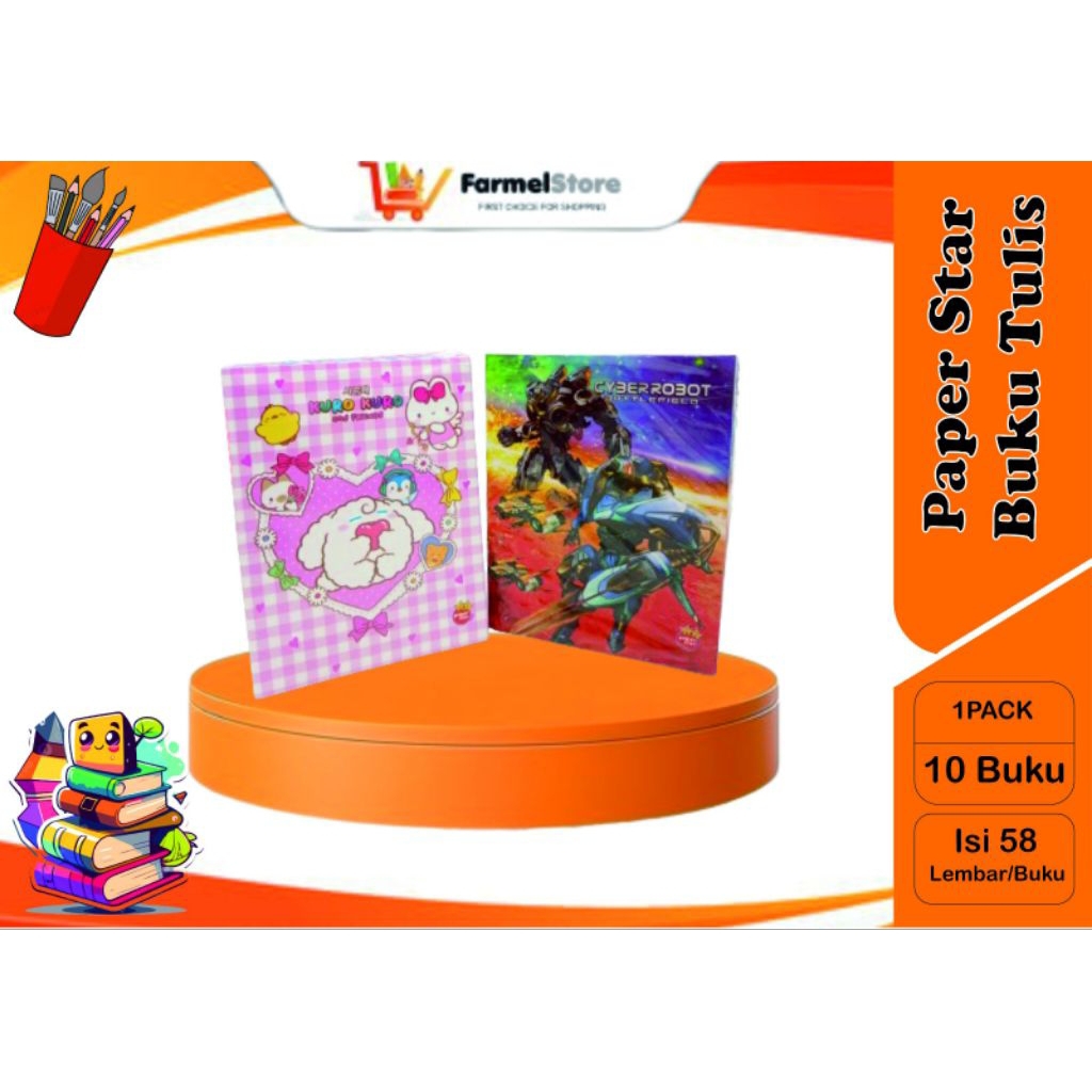 

PaperStar BUKU TULIS 1PAK(Isi 10Buku)58Lembar