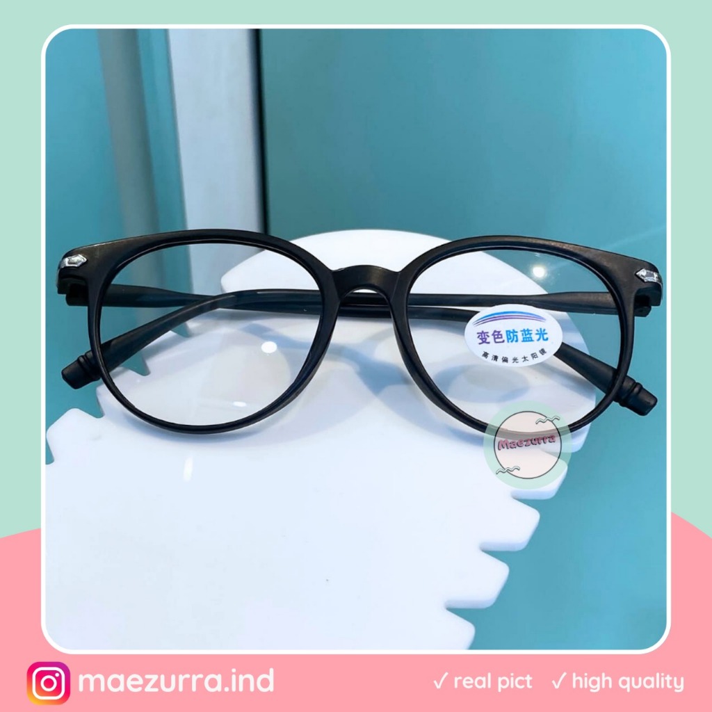 KACAMATA PHOTOCROMIC OVAL WANITA KACAMATA FASHION KEKINIAN