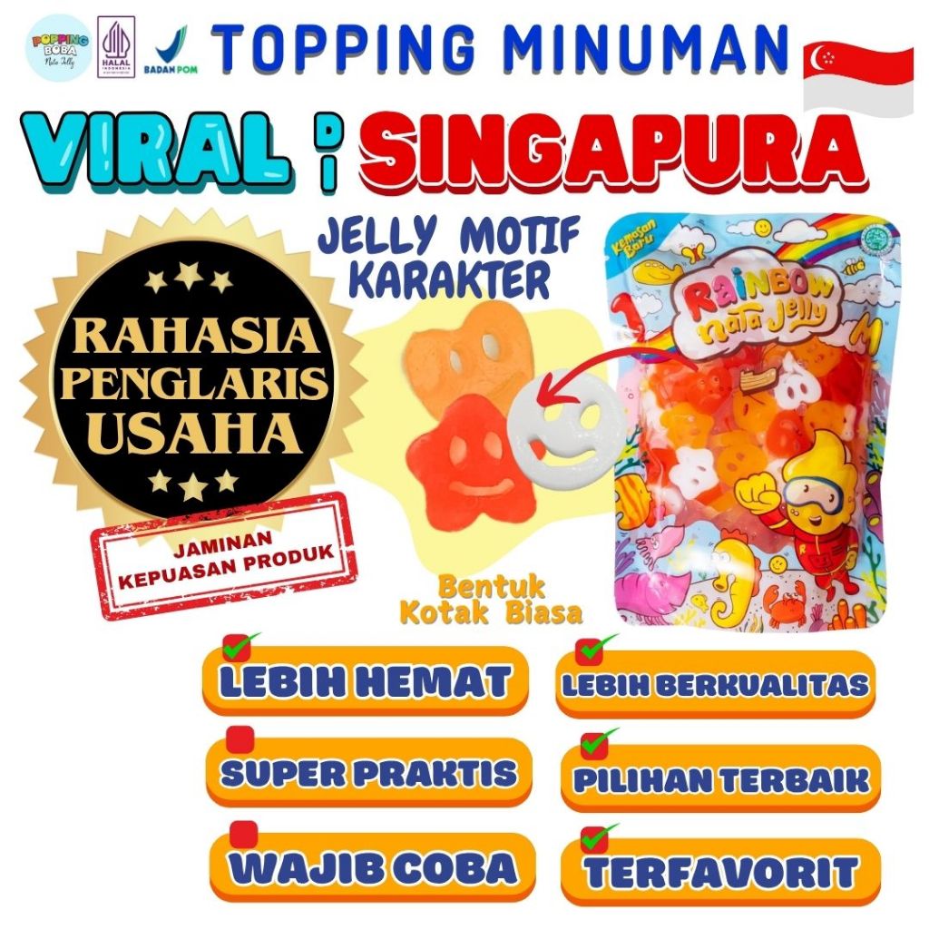 

Jelly Motif Karakter Topping Minuman - Jelly Bentuk Smile Cocok Untuk Semua Minuman | Popping Boba Meletus Pecah Dimulut Nata Jelly