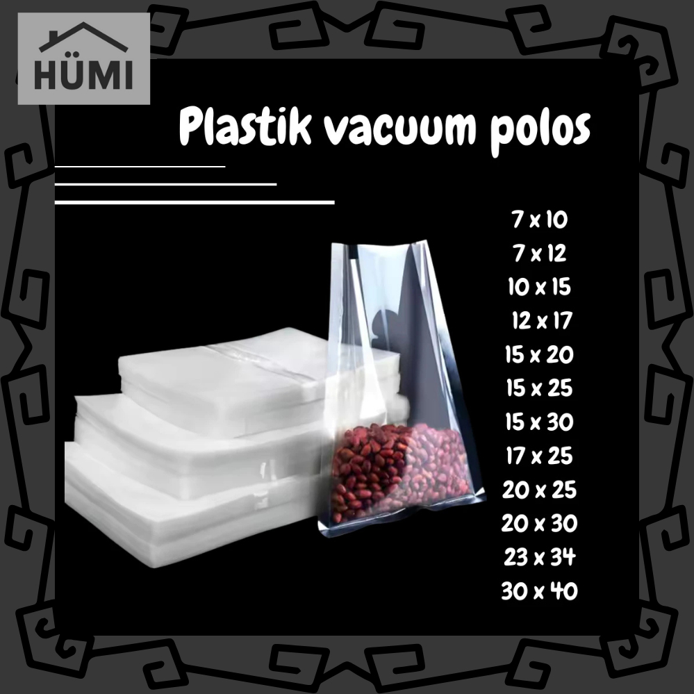 Plastik Vacuum Polos Ukuran Besar Kecil Satuan Vacum Sealer Bag Makanan
