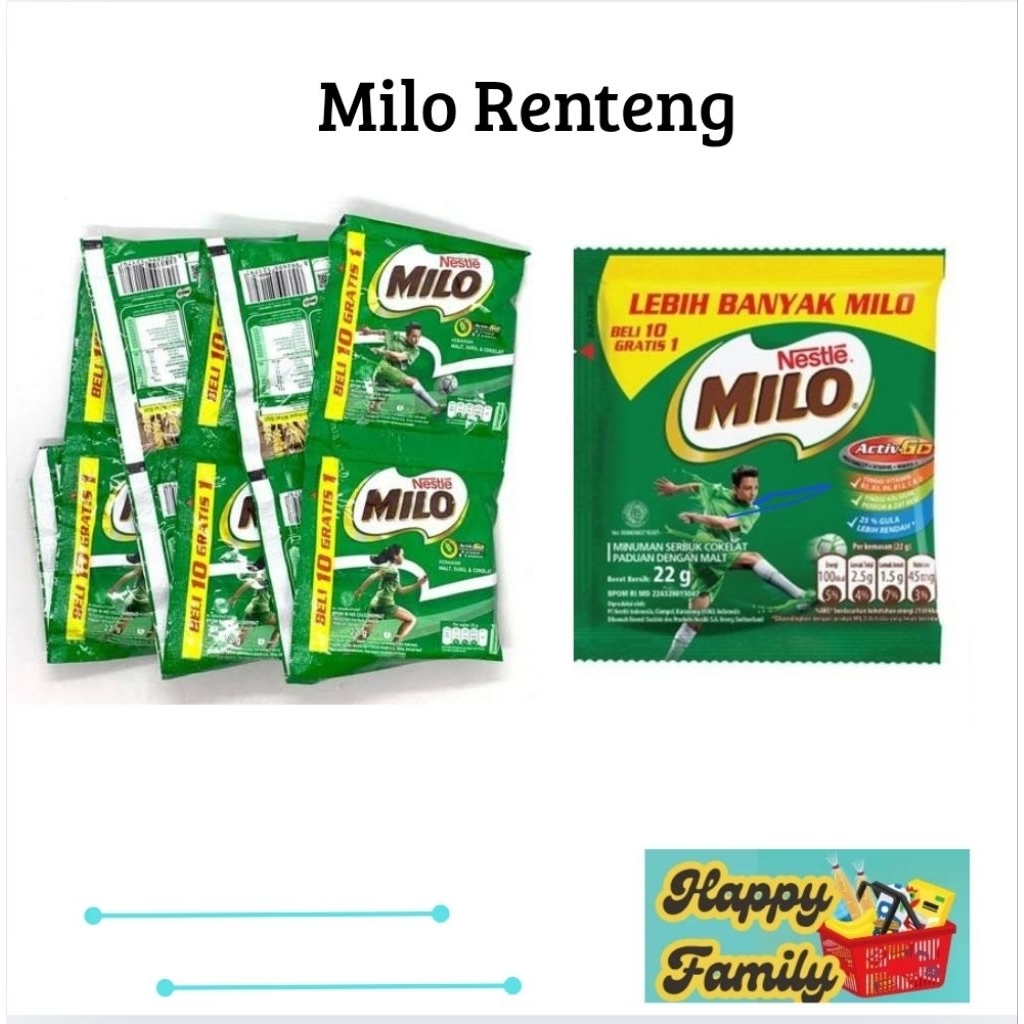 

Susu Milo Activ-Go Renteng 22 Gr Sachet