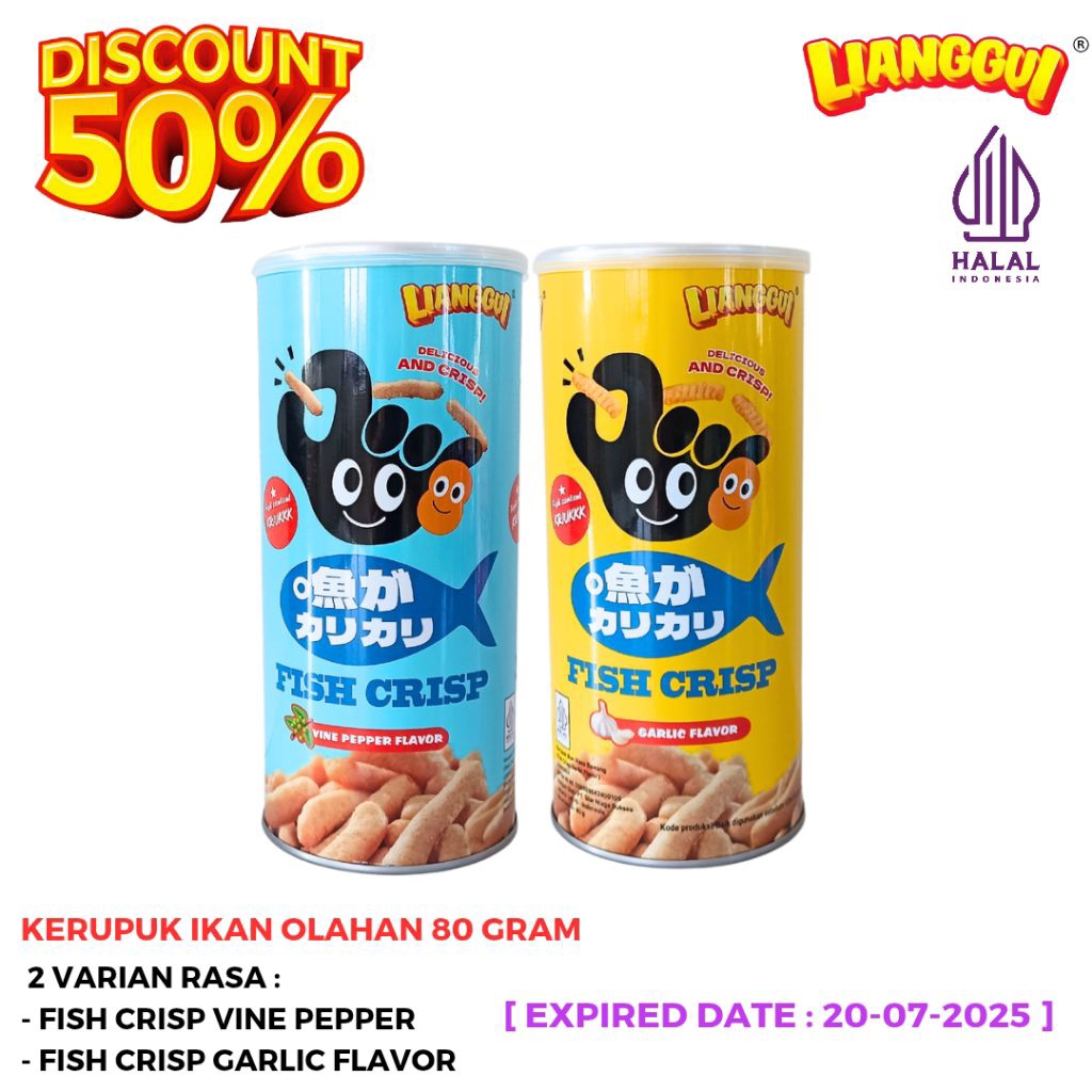 

[DISKON 50%] LIANGGUI KERUPUK IKAN FISH CRISP 80 GRAM