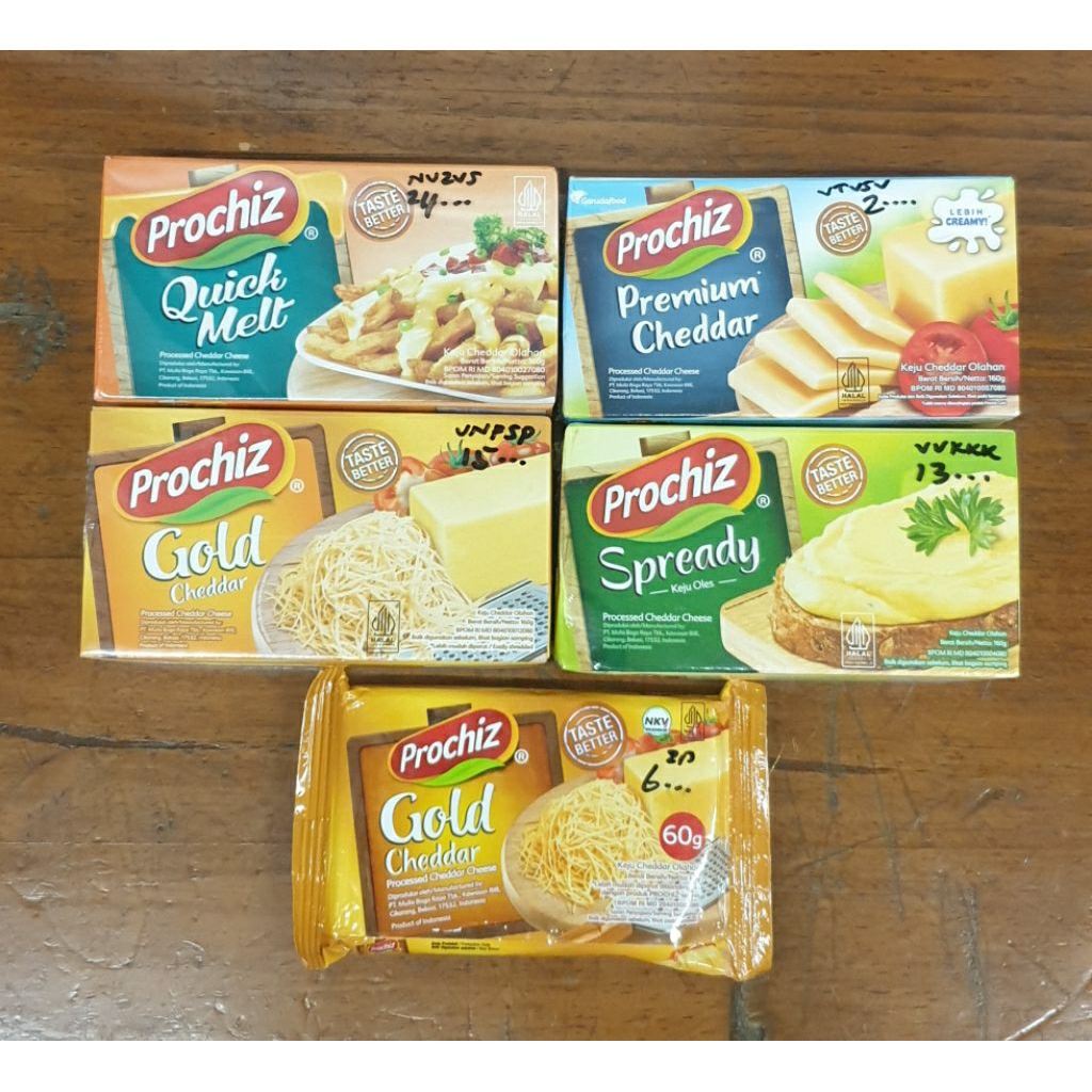 

Keju cheddar block merk Prochiz