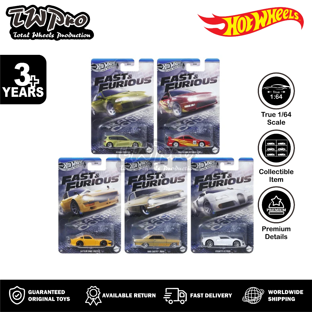 Hot Wheels Fast & Furious 2025 1 Set 5 pcs - Onet set of 5 - Racing Course - '92 Honda Civic EG (New
