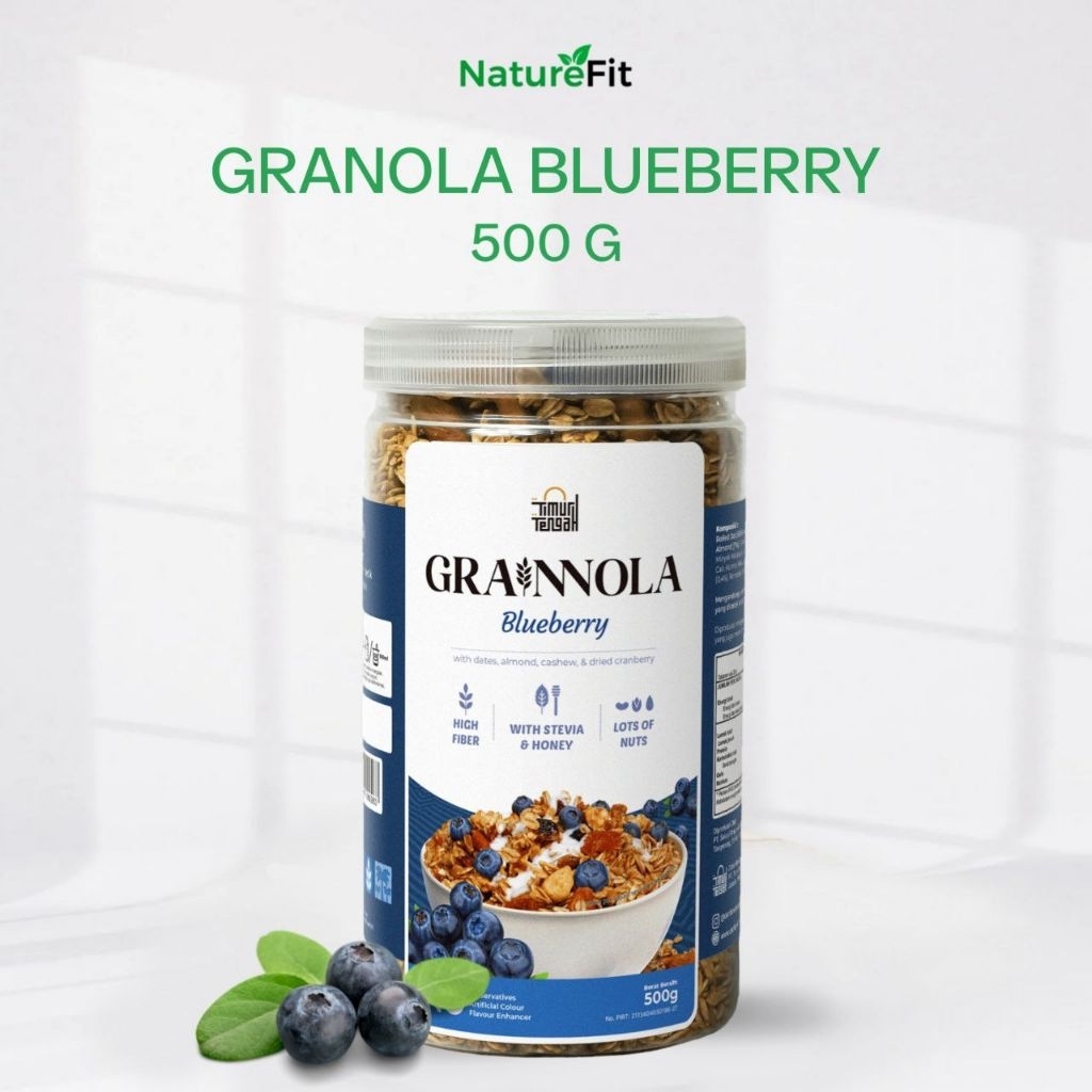 

Grainnola Timur Tengah Blueberry 500 Gram Granola Cemilan Sehat Rendah Kalori Sereal & Snack