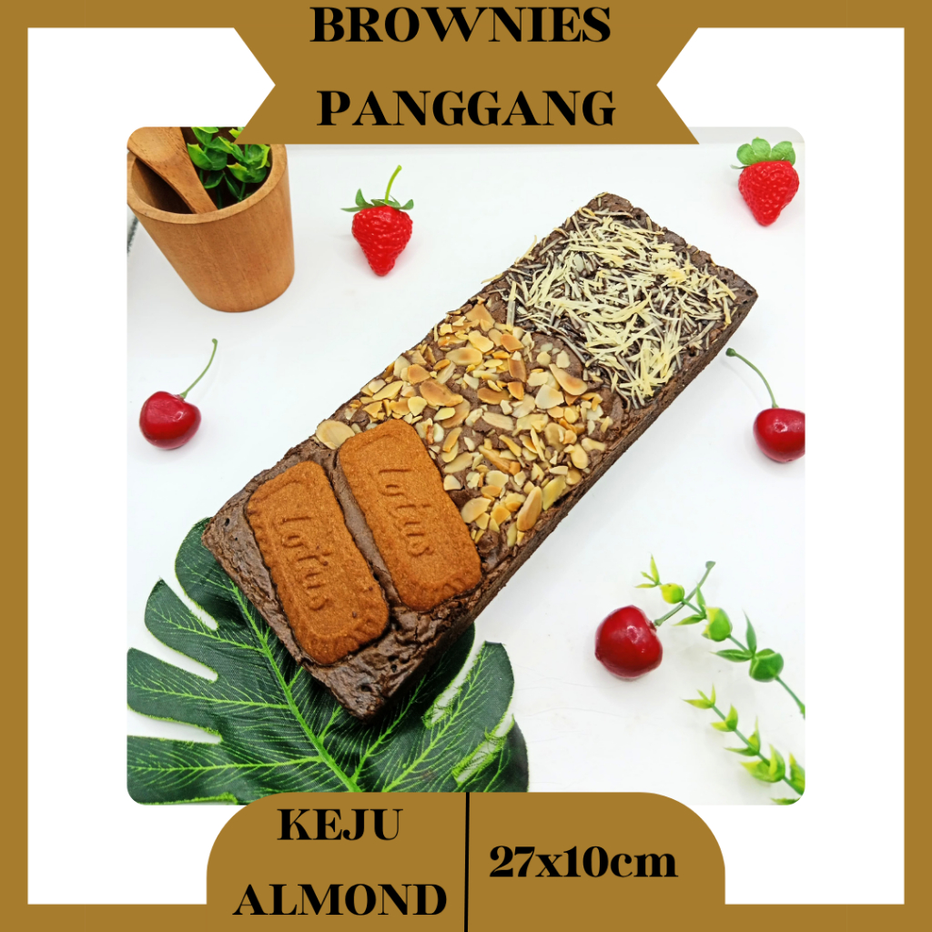 

Kue Brownis Coklat / Brownies Panggang Keju Kacang Almond