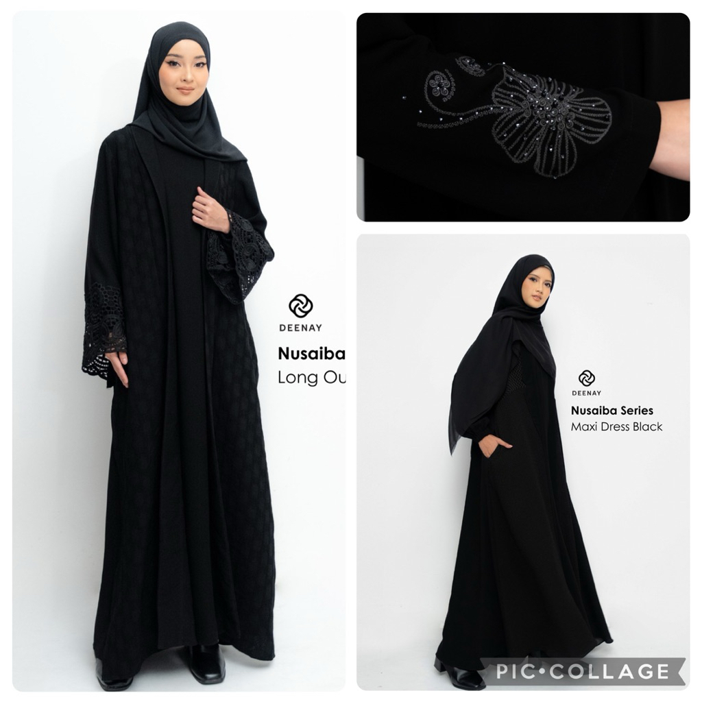 Gamis Hitam Deenay - Deenay Nusaiba Dress