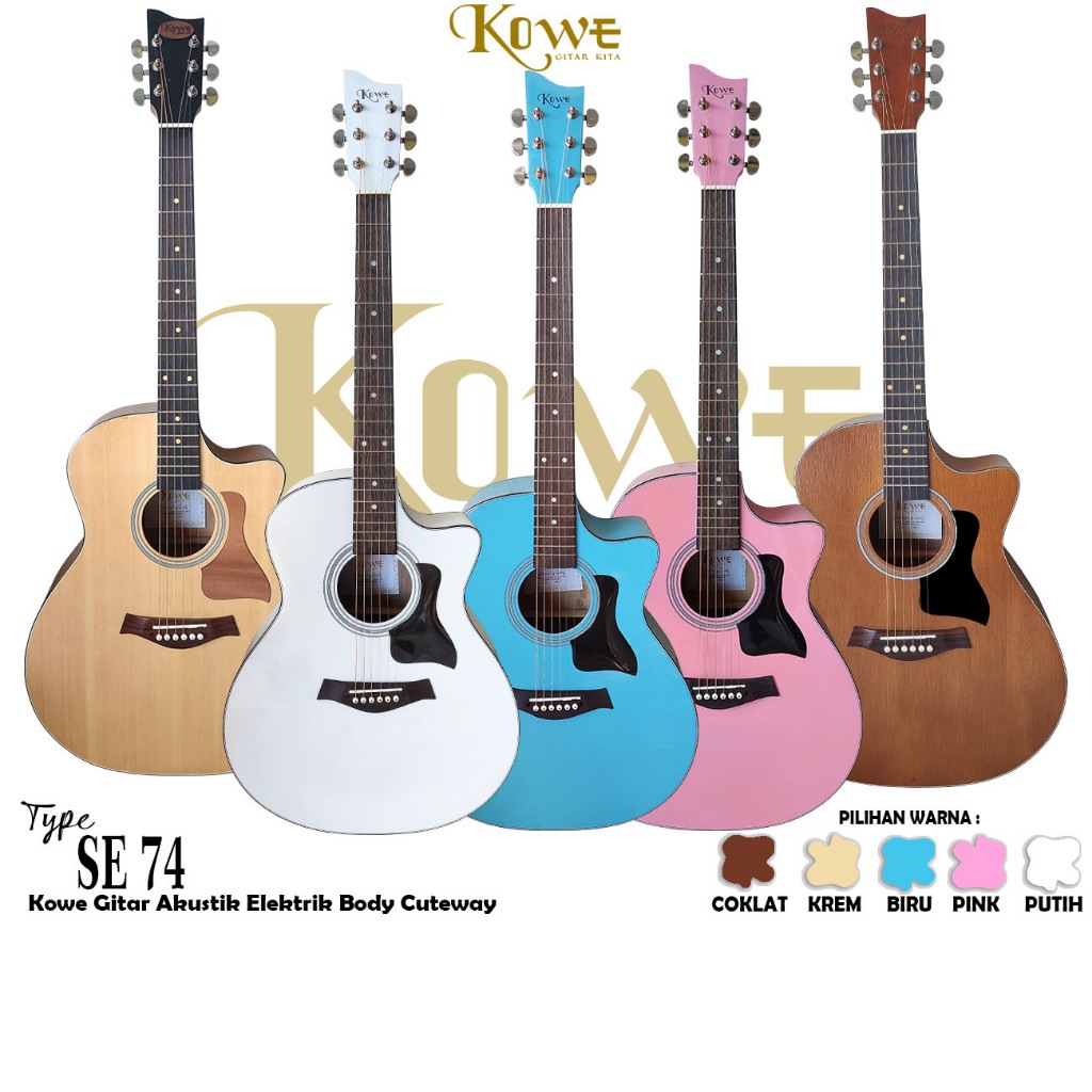 Gitar Akustik Original merk KOWE GITAR Free Packing Kayu