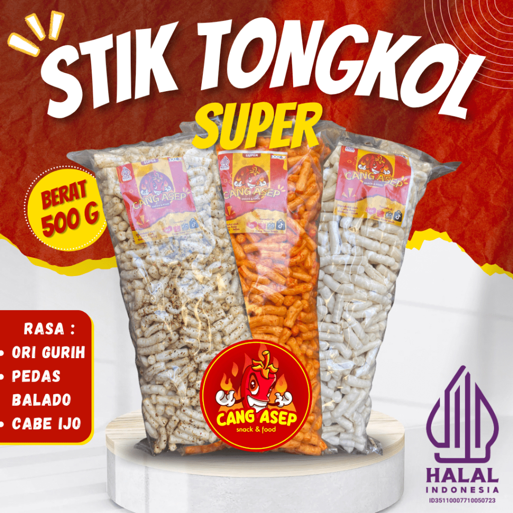 

STIK TONGKOL SUPER 500g-Asep cemilan snack food kripik pedas balado krupuk