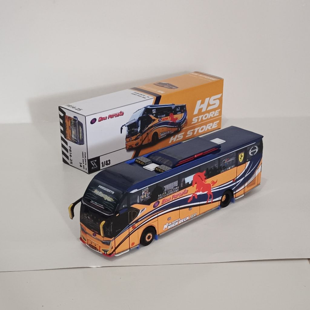 miniatur papercraft bus skala 43 dewi permata chatenzo