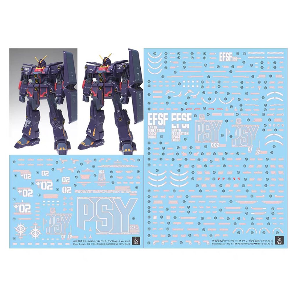 HG 1/144 MRX-010 PSYCHO GUNDAM MK-II WATER DECAL GHOST CUSTOM DECAL