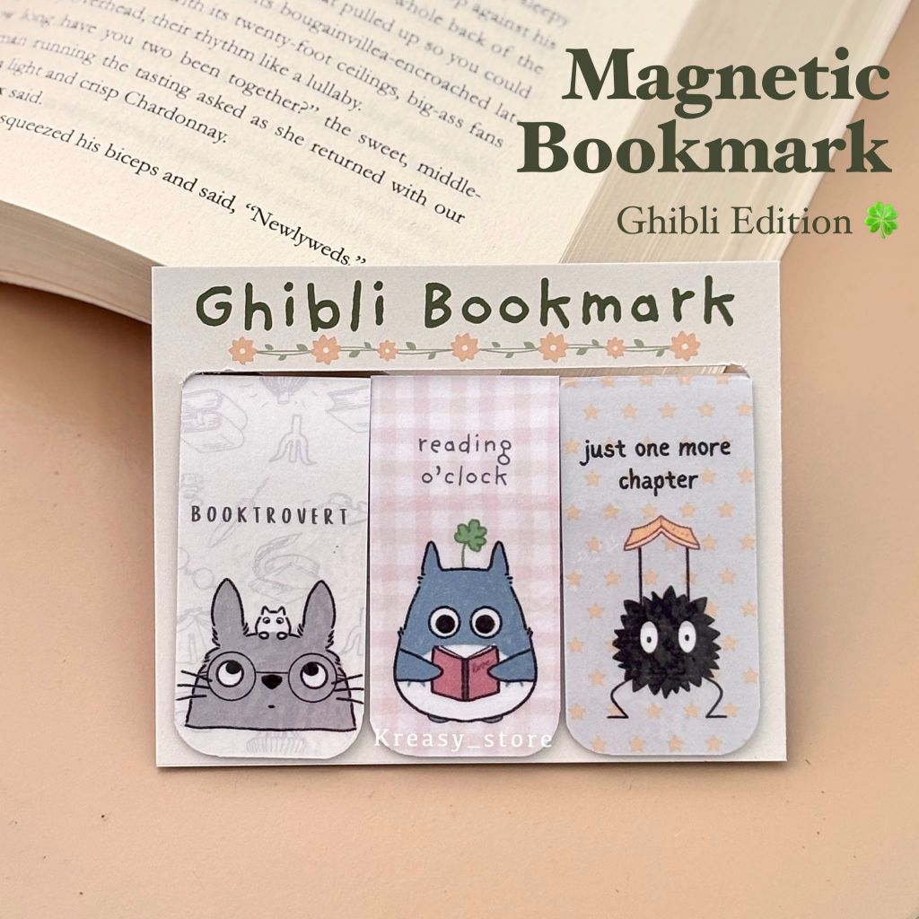 

Ghibli Magnetic Bookmark - Pembatas Buku Bergambar Anime Ghibli Jepang Estetik - Pembatas Buku Magnet Lucu - Ghibli Edition - Totoro Bookmark