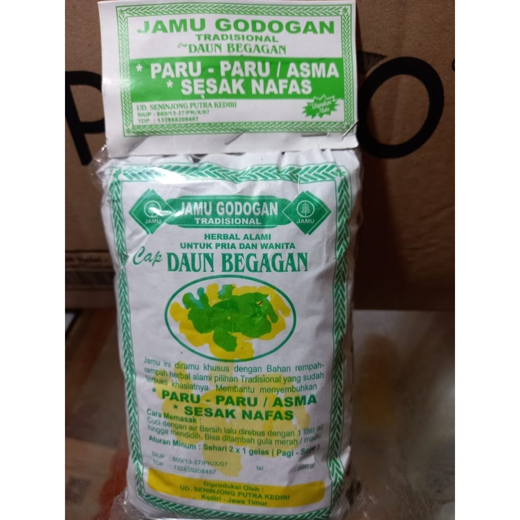 

jamu godog tradisional herbal paru paru asma sesak napas cap daun megagan