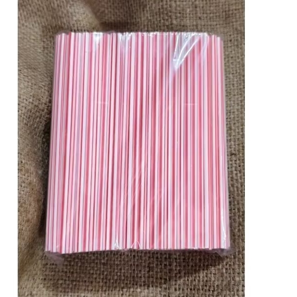 Sedotan Plastik Pipet Minuman Belang / Warna 100g