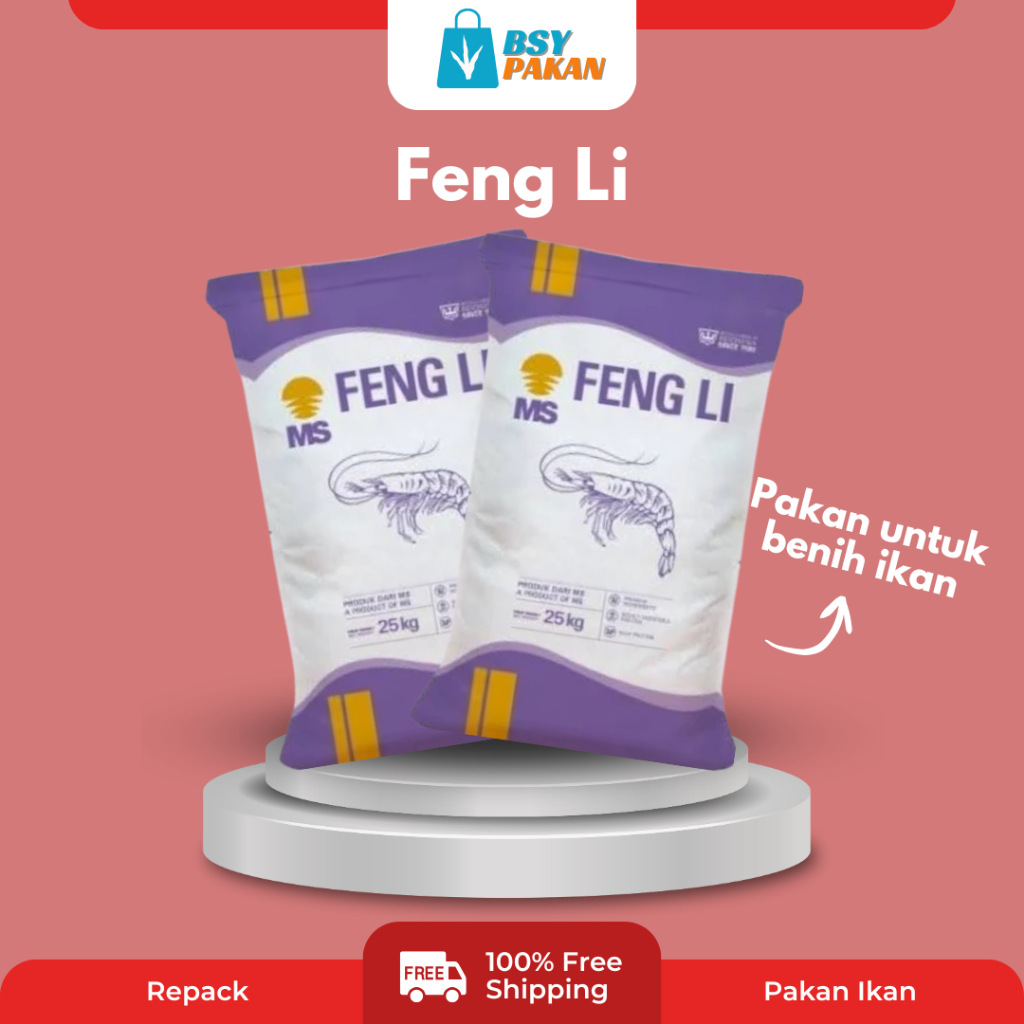 Pakan Ikan FENG LI 0 & 1 Repack 1kg / 500g | Pakan Ikan Lele, Nila, Patin | Pakan Ikan Kecil | Benih