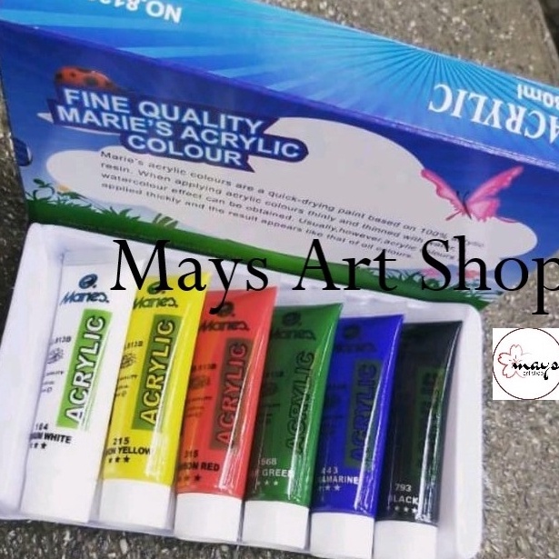 

KODE O69Q Cat Akrilik Set Lukis Maries Isi 6 Warna Dasar x 3 ml Maries Acrylic Paint Color 6x3 ml No 8136B Colour 6x3ml Anak Profesional
