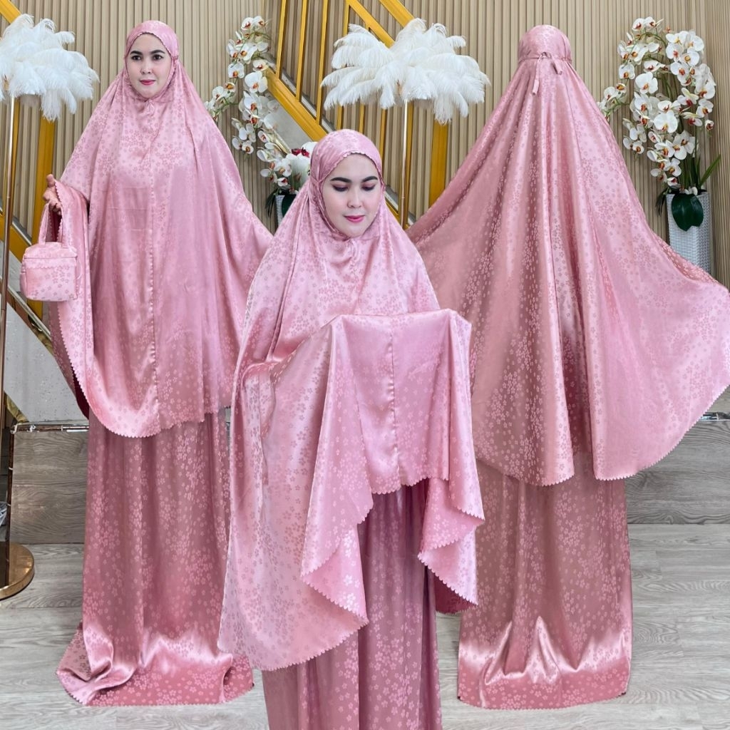 Mukena Laser Bahan Armani Silk Free Tas Cantik Aje Zas Collection