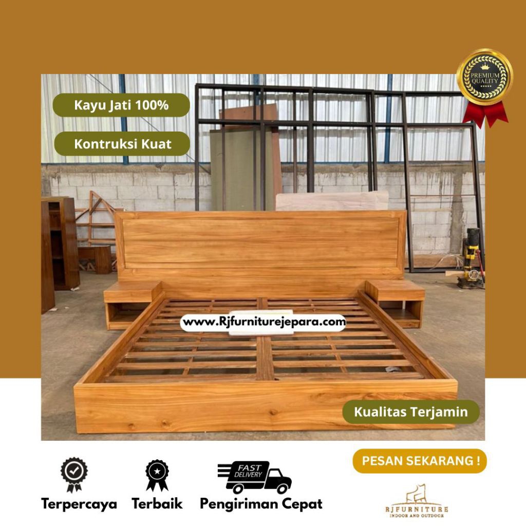 Dipan Frame Tempat Tidur Super King Size Kayu Jati