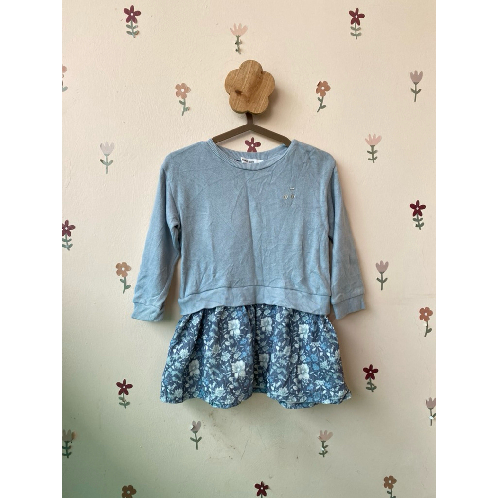 2-3 Tahun atasan dress cantik anak vintage bunga