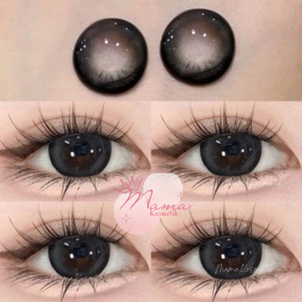M16 Softlens Hitam Pekat 14,5 mm Premium Black Natural Big eyes Soflens mata besar hitam softlens fu