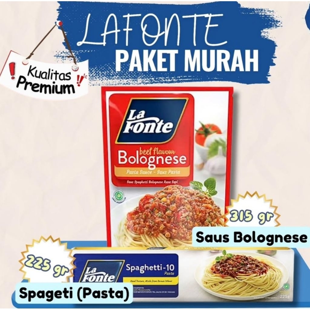 

Paket murah la fonte saos bolognese dan spaghetti tipe 10