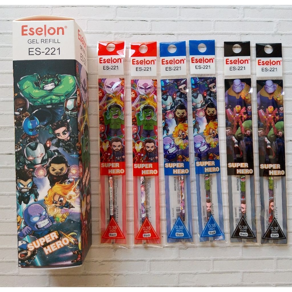 

20PCS REFILL GEL ES-221 HERO 0.38/ ISI ULANG BULPEN GEL INK
