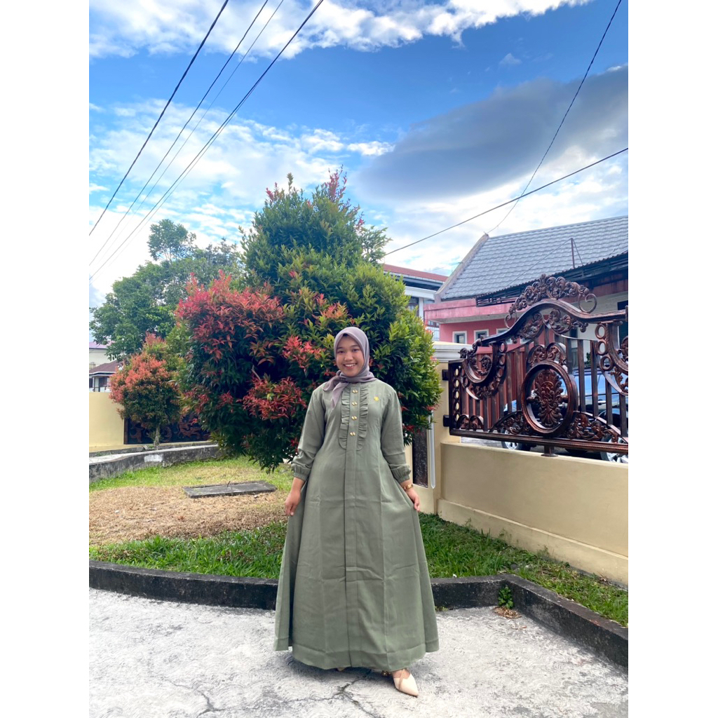 —GIGANSYA-Gamis Nurlina-Model simple dan elegan cocok buat ibu menyusui