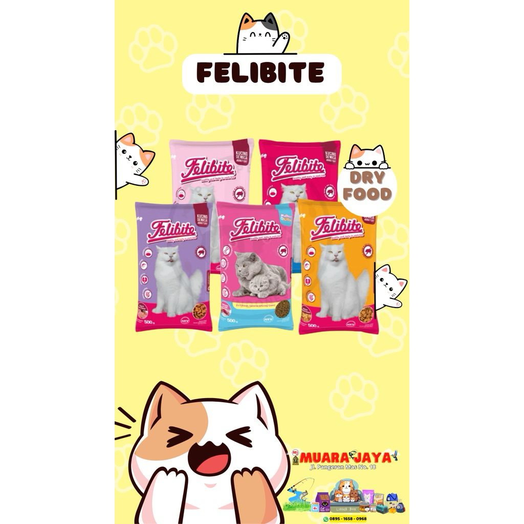 FELIBITE MAKANAN KUCING 500 gr / Makanan Kucing Dry Food Felibite