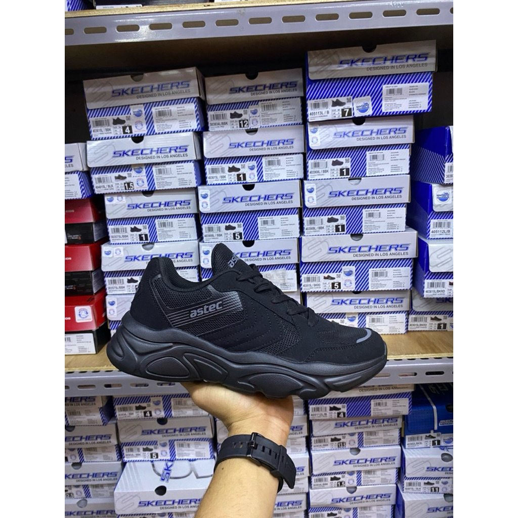 Sepatu astec original pria /astec Lobo mens running shoes-Black