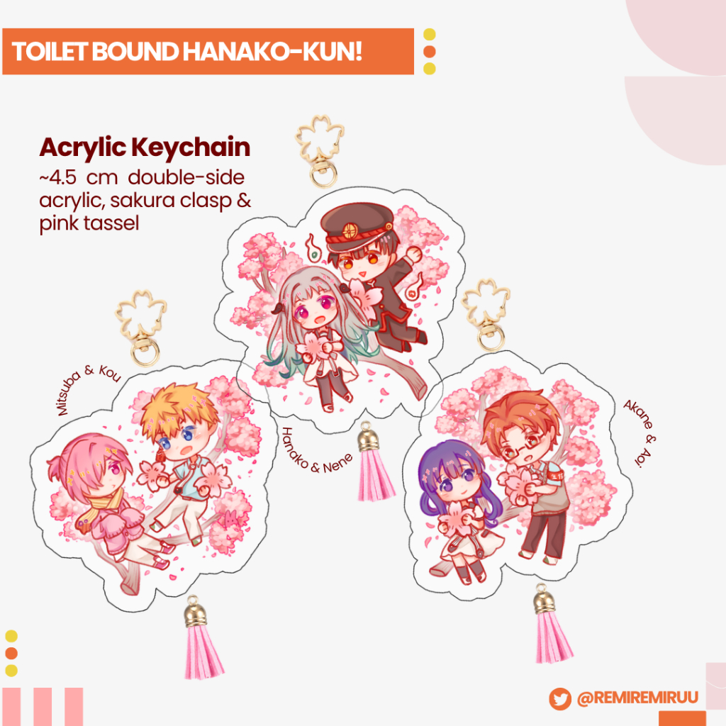 [B-C GRADE SALE] Toilet Bound Hanako-kun - Keychain (HanaNene, AoiAkane, MitsuKou)