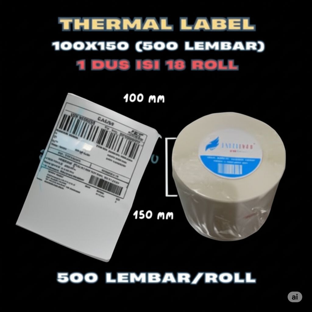 

kertas label kertas stiker thermal resi isi 500 pcs 100x150mm A6