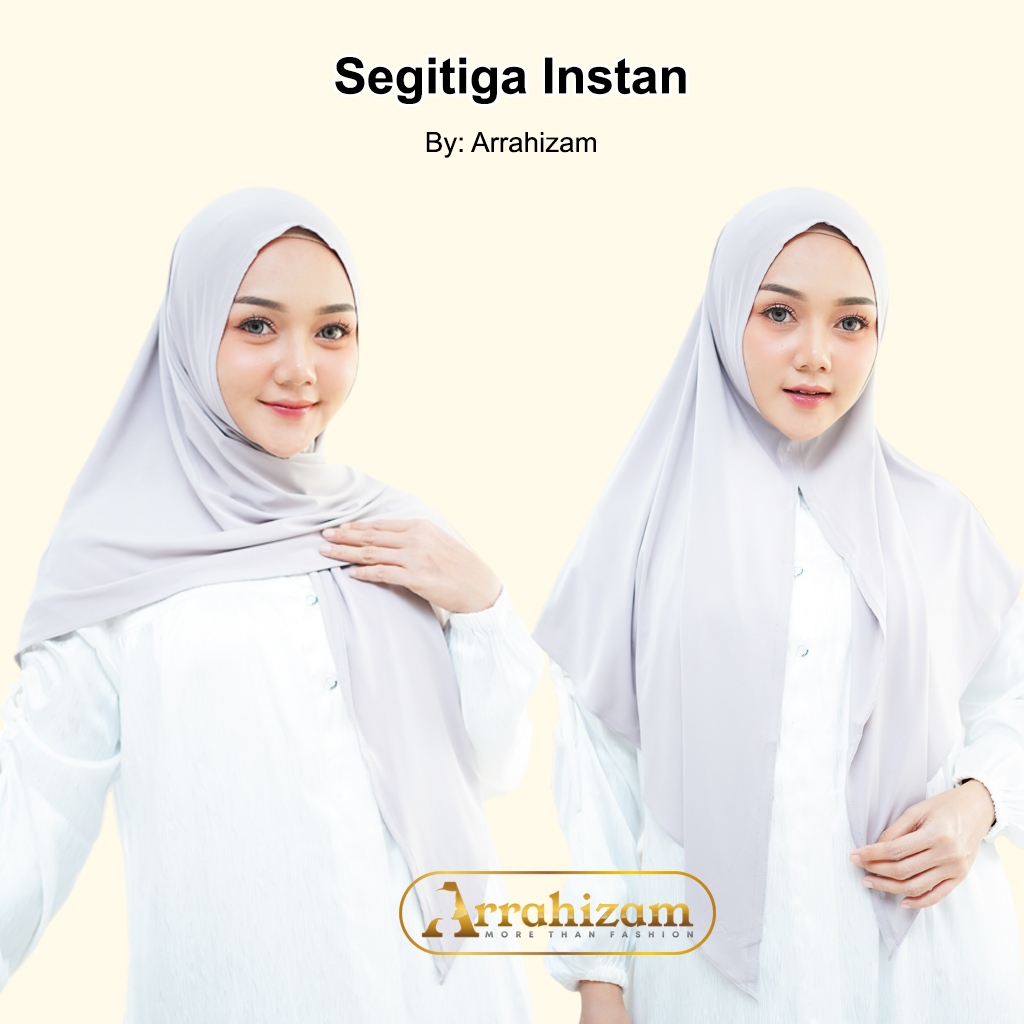 Arrahizam Hijab Segitiga Instan Tanpa Pet – Bahan Jersey Premium, Jahitan Dagu