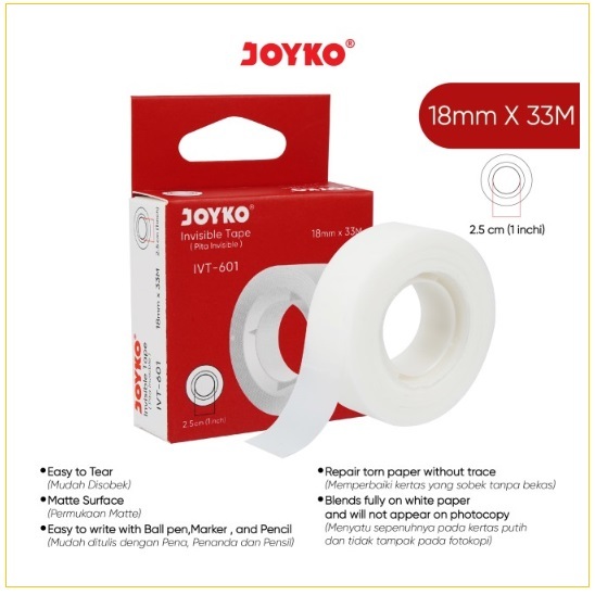 

JOYKO Pita Invisible Tape 18 mm x 33 m IVT-601